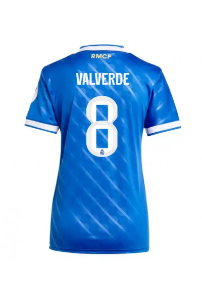 Real Madrid Federico Valverde #8 Jalkapallovaatteet Naisten Kolmaspaita 2025-26 Lyhythihainen Real Madrid Federico Valverde #8 Jalkapallovaatteet Naisten Kolmaspaita 2025-26 Lyhythihainen